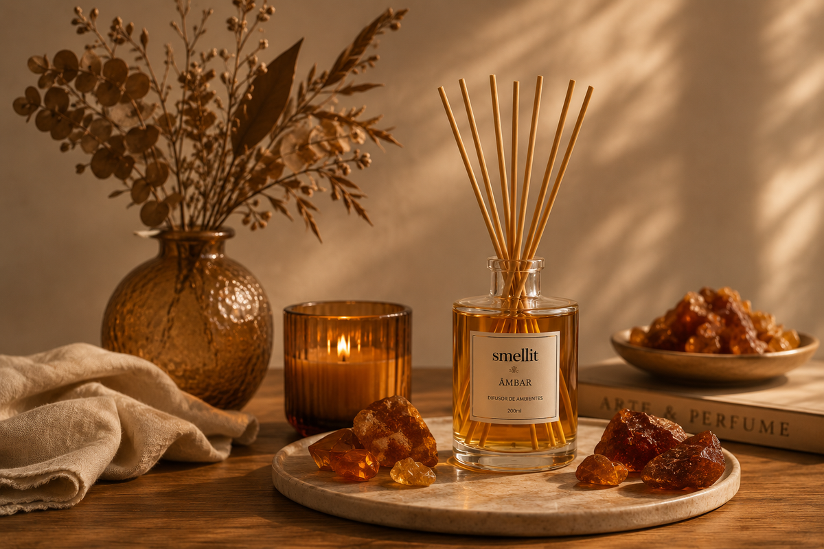 Difusor ambar em ambiente iluminado