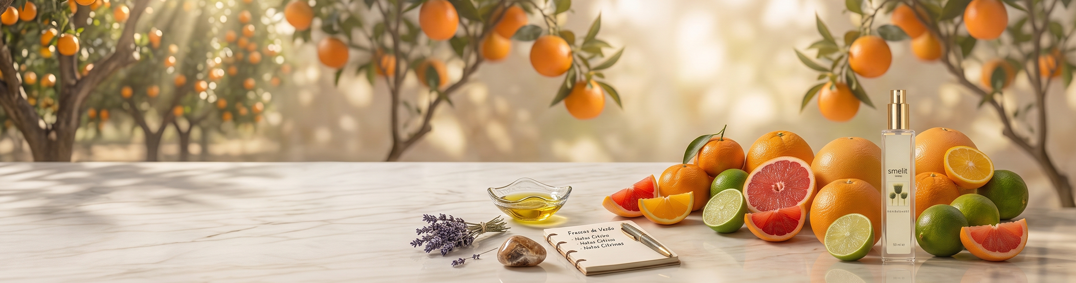 Difusor cítrico com frutas cítricas